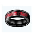 thumbnail image 2 of Anillo de acero inoxidable Universal Gear patch Anillo de moda para hombres y mujeres negro y rojo, 2 of 8
