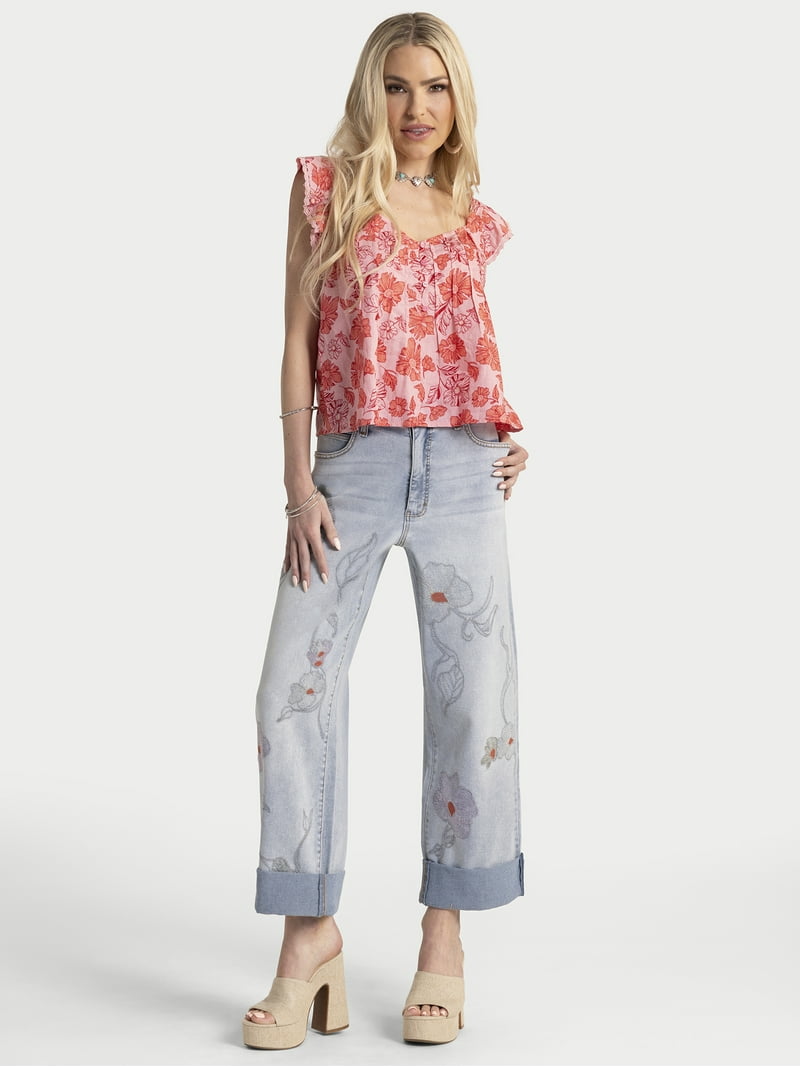 Jessica Simpson Women's and Women's Plus Zinnia Boyfriend Jeans