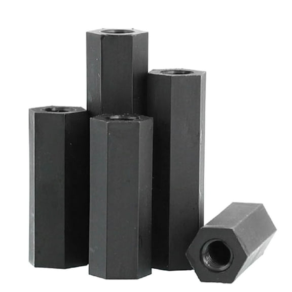 50pcs Black Nylon Double Pass Hexagonal Spacer Post M3x11mm