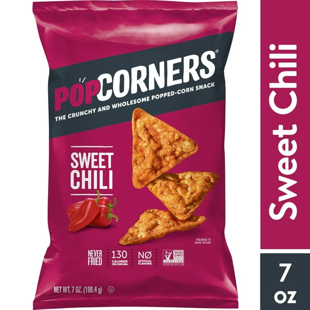 Popcorners Sweet Chili Gluten Free Popped Corn Snacks, 7 oz Bag ...