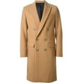 thumbnail image 1 of Mens Camel~Khaki 44Inch Long Double Breasted Overcoat, 1 of 1