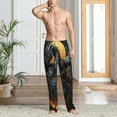 thumbnail image 2 of Kdxio Full Moon Black Dragon Pattern Men's Pajama Pants, Elastic Waist with Drawstring and Pockets, Comfortable Loungewear-Small, 2 of 6
