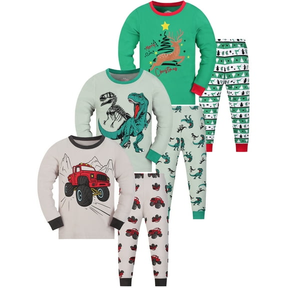 WIBACKER Baby Boys 2-Piece Pajamas Sleepwear Kids Pjs 100% Viscose for Baby, Toddler, Little, Big Boy, Truck