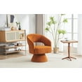 thumbnail image 2 of 360° Swivel Accent Chair, Stylish Round Barrel Chair with Velvet Fabric and High Back, Leisure Upholstered Chair with Wooden Frame and Comfy Round Arms for Home Office, Non-Slip, Orange, 2 of 8