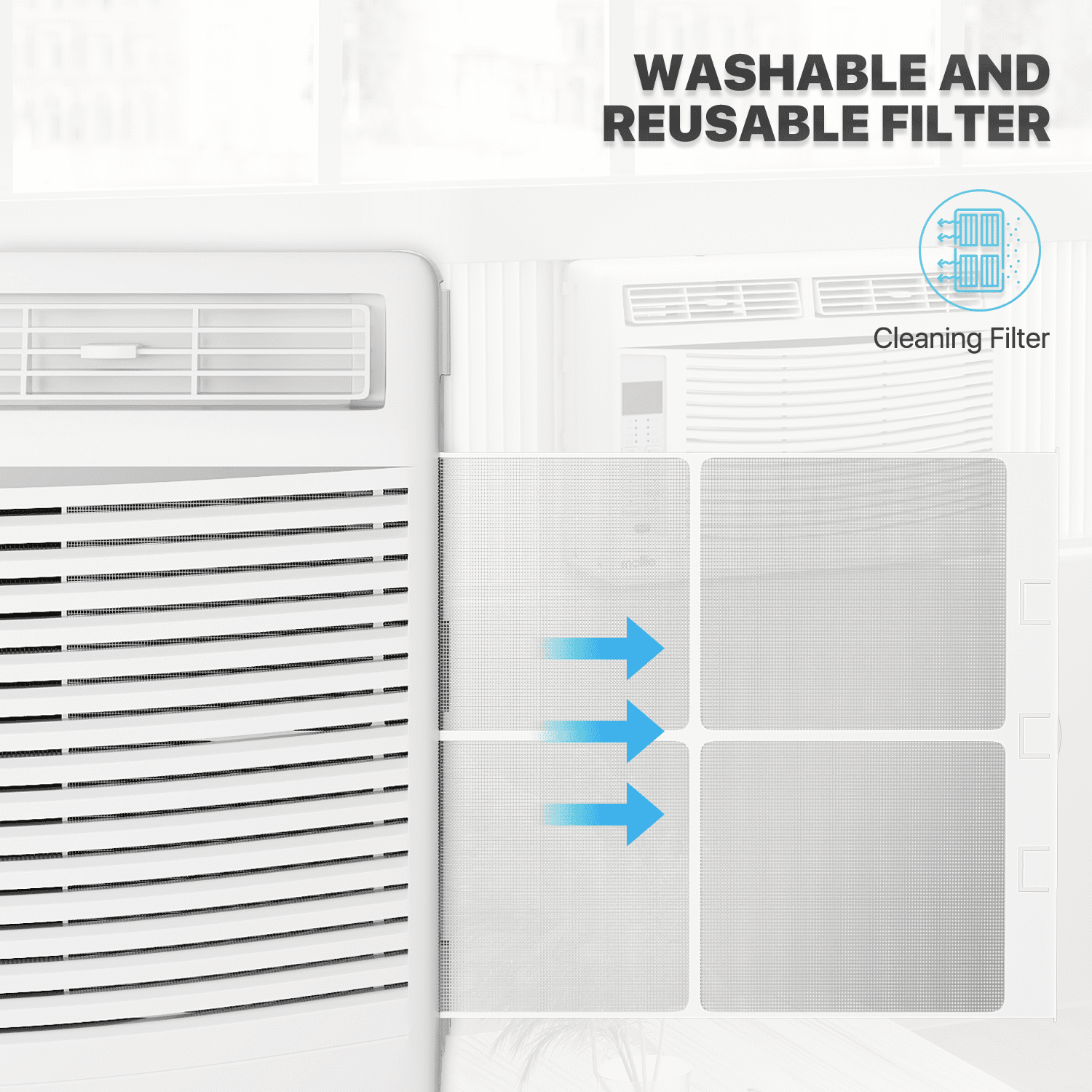 mollie 6,000 BTU Smart Window Air Conditioner with WiFi, Energy Saving AC Unit with Remote & App Control & Timer Function, Cools 151-250 Sq.Ft., White
