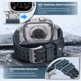 thumbnail image 3 of AIYOCK Compatible with Apple Watch Ultra2/Ultra Band 49mm 46mm 45mm 44mm for Men Women, Waterproof Silicone Watch Band for iWatch Series 10/9/8/7/6/5/4, 3 of 8