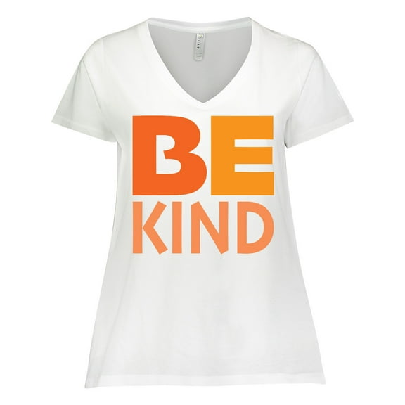 Inktastic Be Kind Logo in Orange Women's Plus Size V-Neck T-Shirt