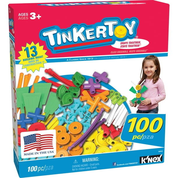 K'NEX TINKERTOY 100 Pieces Essentials Value Set Creative Preschool Toy