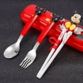 thumbnail image 2 of Disney Lightning McQueen Mickey Minnie Stitch Princess Elsa Anime Cartoon Children's Tableware Training Chopsticks and Spoons, 2 of 5
