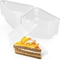 thumbnail image 2 of 200 Pieces Cake Slice Plastic Containers, 5 Inches Hinged Lid Cheese Cake Container, for Home, Bakery and Cafe, 2 of 5