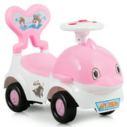 3-in-1Baby Walker Sliding Car Pushing Cart Toddler Ride On Toy w/ Sound Gray