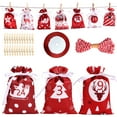 thumbnail image 4 of Dserhfy 1 Set Christmas Advent Calendar Bag Exquisite Christmas Style Increase Atmosphere Festive Fine Workmanship Countdown Hanging Drawstring Christmas Gift Bag Set for Christmas, 4 of 8
