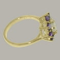 thumbnail image 4 of LBG British Made 10k Yellow Gold Real Genuine Opal & Amethyst Womens Statement Ring - 33 size options - Size 5.75, 4 of 6