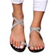thumbnail image 4 of Sandalias planas con punta abierta y diamantes de imitación para mujer, sandalias cómodas, sandalias informales cómodas para la playa Wmkox8yii nm614, 4 of 9