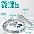 thumbnail image 2 of Metpure Handheld Shower Head with Easy Clicker for Multiple Sprays. Low Profile Lightweight Rectangular Shower Head. Stainless Steel Hose & Adjustable Mount Holder. Chrome Finish, 2 of 7