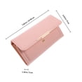 thumbnail image 2 of MERRYHAPY Cartera Larga Para Mujer De Cuero PU Rosa Con Múltiples Ranuras Y Seguro Para Uso Diario, 2 of 6