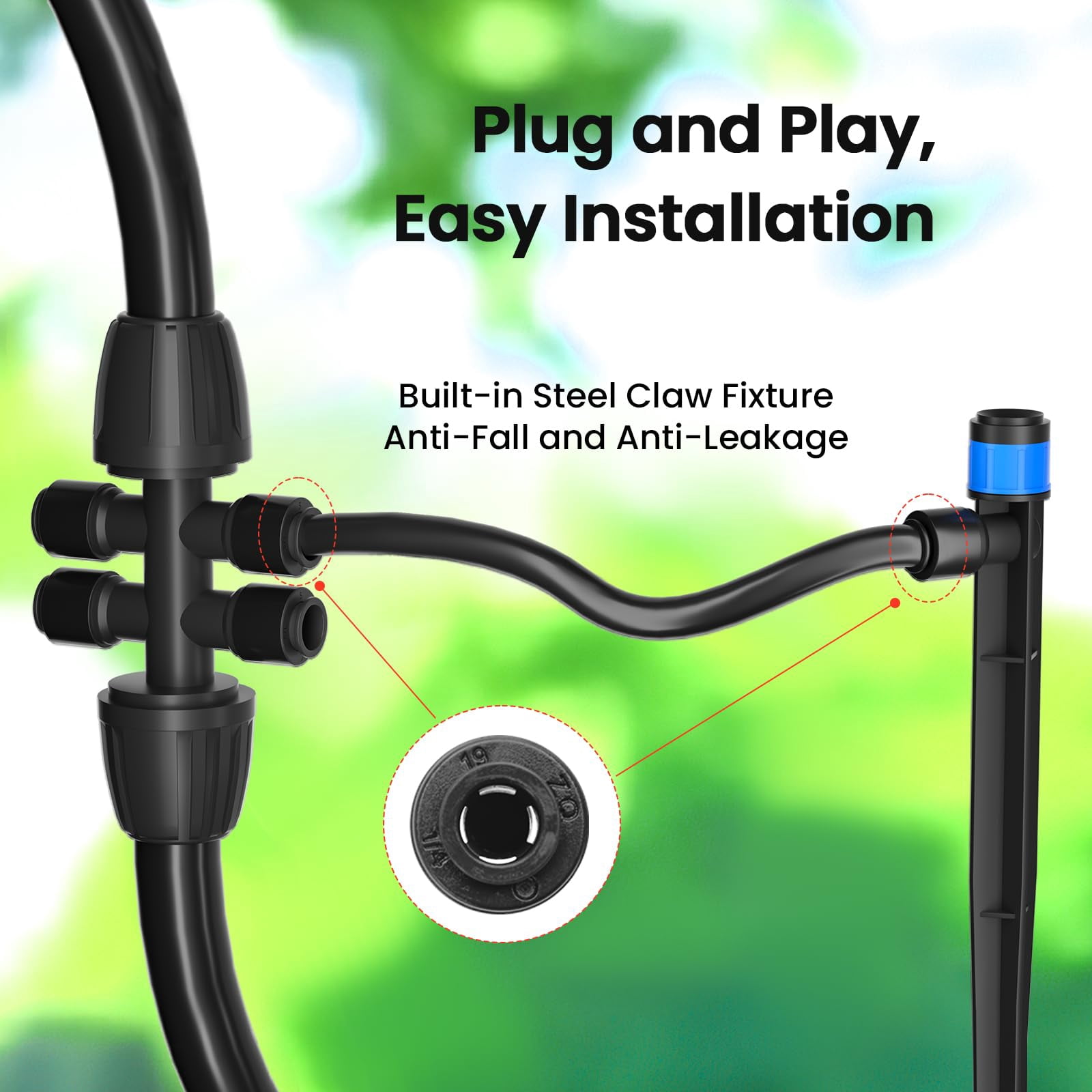 230FT Drip Irrigation System Kit Automatic Garden Watering System with Adjustable Nozzles Sprinklers for Garden Greenhouse Lawn