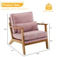 thumbnail image 2 of UBesGoo Modern Upholstered Comfy Accent Chair, Line Fabric Armchair with Pillow, Reading Club Sofa Chair for Bedroom Living Room, Peach Pink, 2 of 11