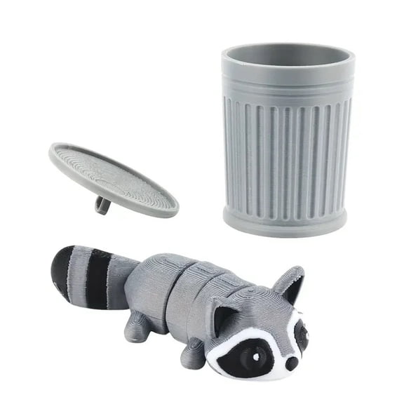 1 SET 3D Printed Raccoon Trash Can Decoration- Multifunctional Indoor And Outdoor Movable Raccoon Statue Suitable For Home Office