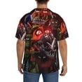 thumbnail image 3 of Lsque Five Nights At Freddy'S print Men's Cuban Collar Short Sleeve Shirt Summer Beachwear Casual Button Down Fashionable Vacation Leisure Shirt-3X-Large, 3 of 7