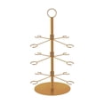 thumbnail image 1 of Soporte para copas de vino Perfecl estante de almacenamiento de 3 niveles con 12 ganchos oro, 1 of 8