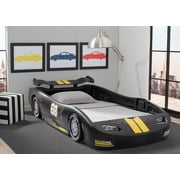 Delta Children Turbo Race Car Twin Bed, Black