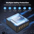 thumbnail image 4 of 6-in-1  USB C Fast Charger Station, GaN Technology PD30W+USB-C/A Charger, Compact & Safe Multi-Device Charger for Family/Business Trip, 4 of 6