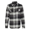 thumbnail image 1 of Burnside Camisa de franela de manga larga teñida en hilo para mujer (5210) -NEGRO -XL Burnside 5210, 1 of 1