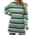 thumbnail image 4 of Xuanfei Women Stripe Printed Crew Neck Long Sleeve Casual Top, 4 of 7