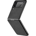 thumbnail image 5 of Galaxy Z Flip 3 5G Case,  Carbon Fiber Designed Shockproof Full-Body Protective Cover Phone Case for Galaxy Z Flip 3 5G 2021, Anti-Scratch Protector, Supports Wireless Charging, Black, 5 of 7