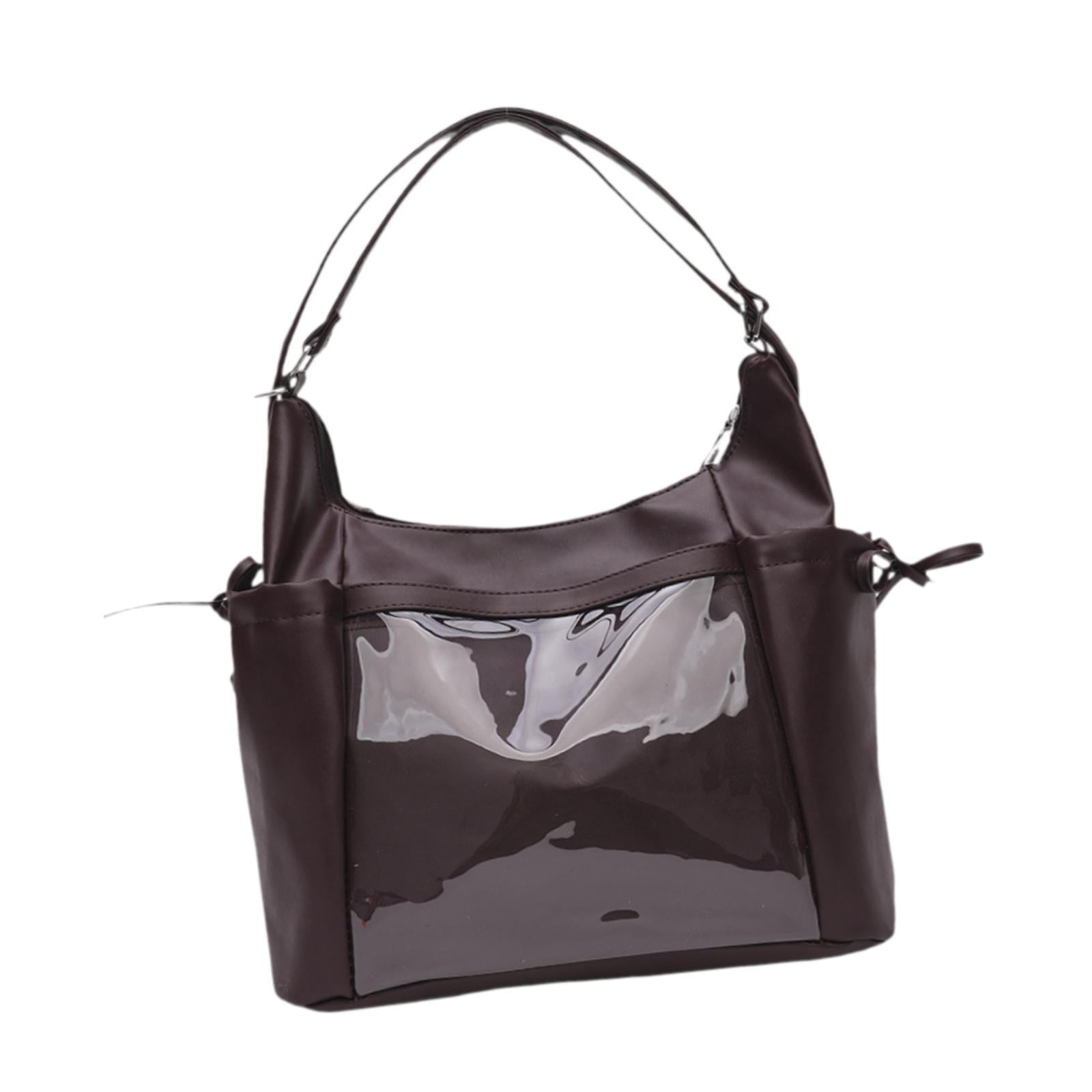 Abbraccia Ita Bag Uniform Bag DIY Multipurpose Transparent Purse Handbag Backpack for Gifts Anime Dolls Display Party Shopping Students Dark Brown