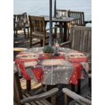 thumbnail image 3 of Round Outdoor Tablecloth With Umbrella Hole And Zipper– Vintage Merry Christmas Waterproof Patio Table Cover for Party, Picnic, Backyard, 60" Dia. , Watercolor Snowflakes Owl Red White, 3 of 8