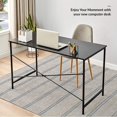 thumbnail image 3 of Homycasa Black Spacious Work Surface Modern Industrial Computer Desk, 3 of 7