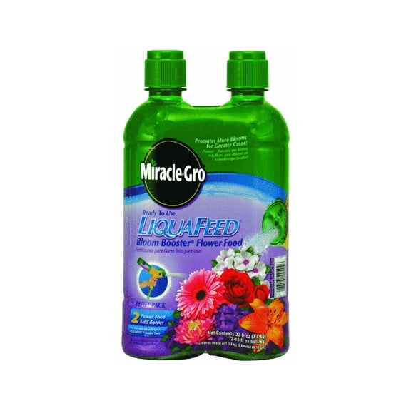 Miracle Gro 1004043 16 Oz LiquaFeed Bloom Booster Flower Food Bottles 2 Count