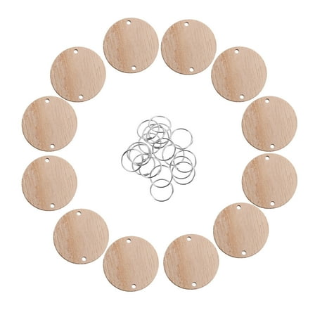 Masteelf  50 Pcs Round Wooden Slices for Birthday Calendar Wall Hanging Circle Mother
