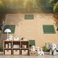 thumbnail image 7 of Basketball Wallpaper Sunlit Outdoor Basketball Court Peel and Stick Wall Murals 69"H x 96"W Removable PVC Wall Paper Self-Adhesive Wall Paintings Art Decor for Bedroom Living Room, 7 of 7