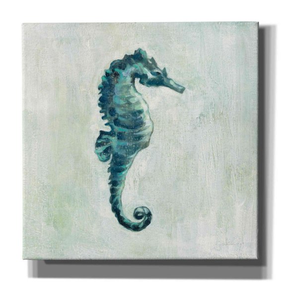 Epic Graffiti 'Indigo Sea Life I Grey' by Silvia Vassileva, Canvas Wall Art, 12"x12"