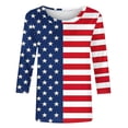 thumbnail image 4 of SwiftWear Women's 4th of July Graphic T-Shirt Loose Fit 3/4 Sleeve Crew Neck Cute Tops Dressy Casual for Holiday & Summer Outfits, 4 of 5
