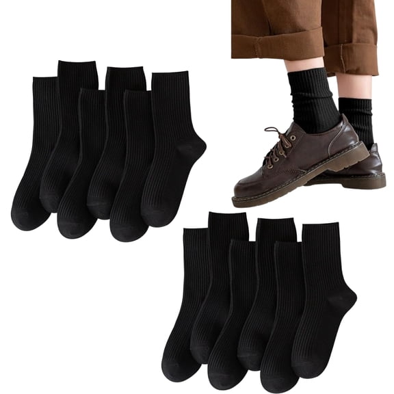 12-Pack Black Crew Socks for Men and Women, Premium Combed Cotton, Athletic Casual Design, Moisture-Wicking, Perfect for Gym, Work, Daily Use