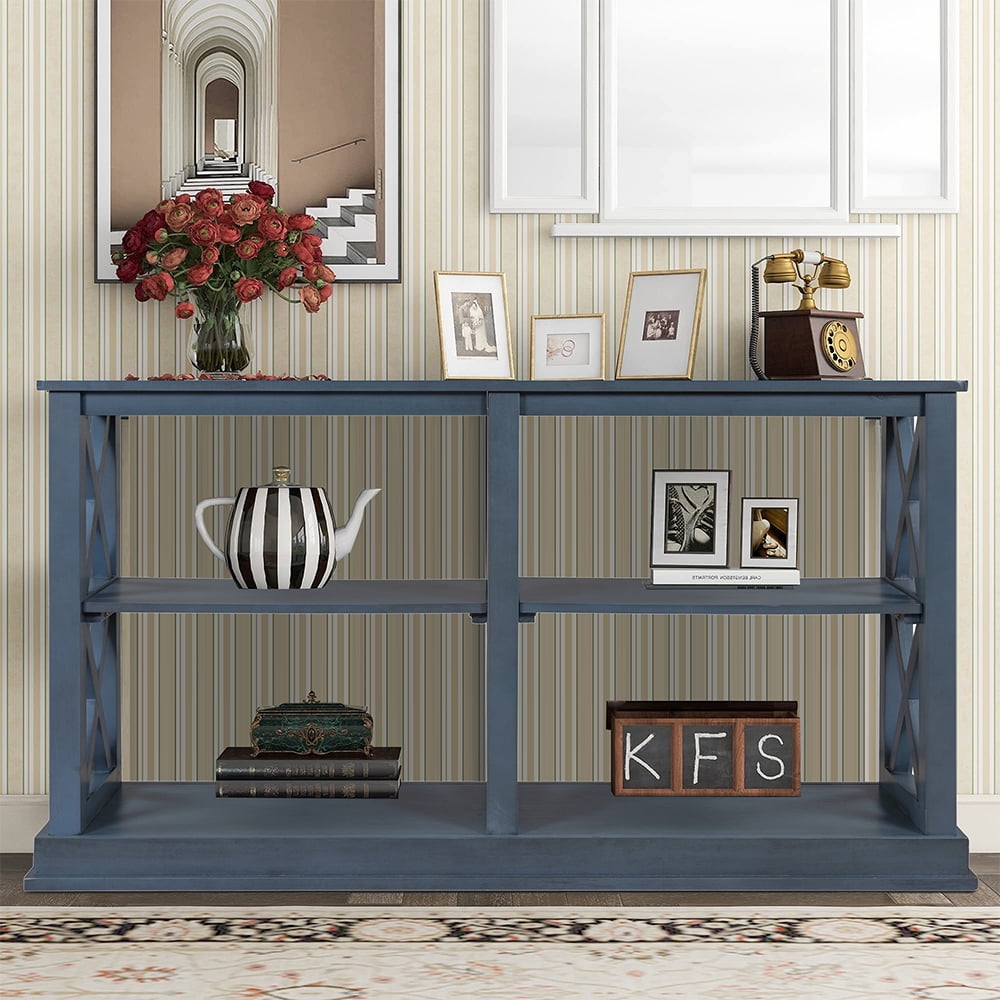 Modern Console Table with 4 Shelves, KAMIDA Console Table, Entryway
