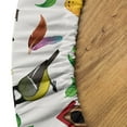thumbnail image 5 of Ambesonne Nature Emoji Fitted Round Tablecloth, Birds Leaves Cartoon, 40"- 44" Diameter, Fern Green and Dark Cocoa, 5 of 5