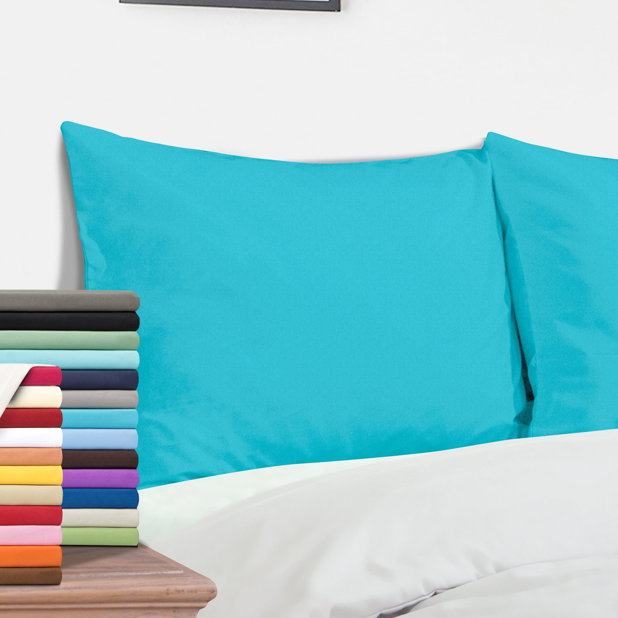 ORGANICTUNE 1800 Double Brushed Microfiber Pillowcases, Super Soft and