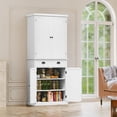 thumbnail image 6 of ARTPOWER 72" Pantry Storage Cabinet with Drawer, Freestanding Tall Cupboard Storage Cabinet, Utility Pantry with Door Shelves and 2 Adjustable Shelves for Kitchen, Dining Room,Living Room, White, 6 of 14