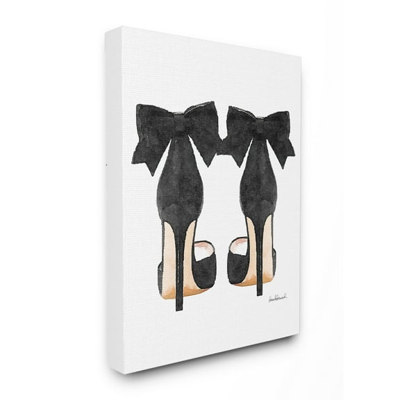 Stupell Industries Glam Pumps Heels With Black Bow Canvas Wall Art by Amanda Greenwood