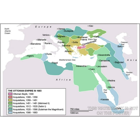 History Galore Gallery Ottoman Empire 36" x 24" Poster