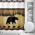 thumbnail image 2 of No Hook Shower Curtain, Black Bear Shower Curtains for Bathroom with See Through Top Window, Vintage Animals Farmhouse Pine Brown Forest Waterproof & Washable Bath Curtain Long 72"x78", 2 of 9