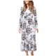 thumbnail image 1 of Vestido hasta el tobillo de manga larga con estampado floral y cuello redondo a la moda para mujer Pompotops  hdfakjf2239, 1 of 7