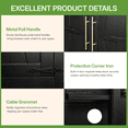 thumbnail image 7 of NORTHSKY Wooden Storage Cabinet, Broom Closet & Vacuum Cleaner Storage Compatible with Dyson Vacuum, Utility Cabinet for Brooms and Mops, Cleaning Tool Cabinet w/Doors for Garage, Home (Black), 7 of 7