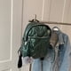 thumbnail image 4 of Bolsa Mochila impermeable con pompón y bolas, mochilas escolares acolchadas para mujer de color sólido (verde) Likrtyny Para Estrenar, 4 of 9