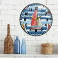 thumbnail image 3 of Yayeee Wall Clock Battery Operated 9.5" Silent Non-Ticking for Living Room, Red Sailboats, 3 of 8